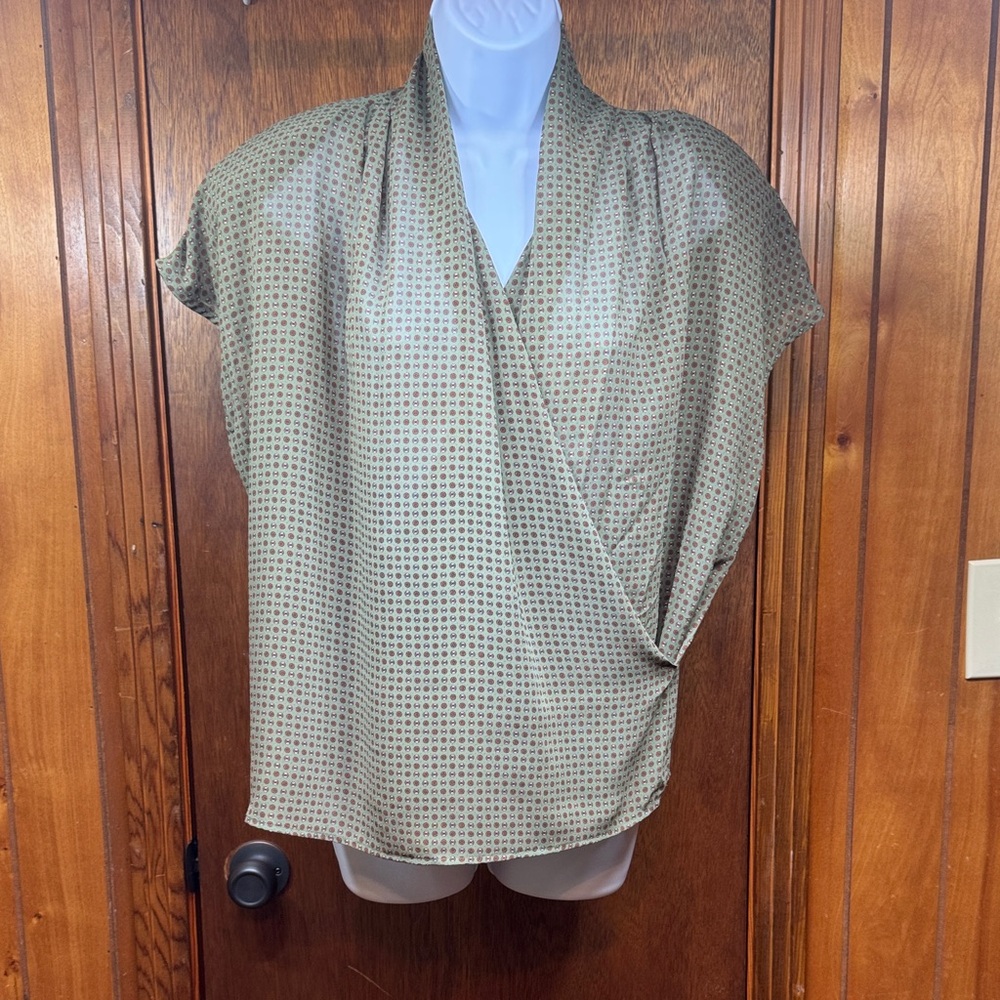 Le‎ Caviar Chic Women's Sheer Patterned Blouse Size Large